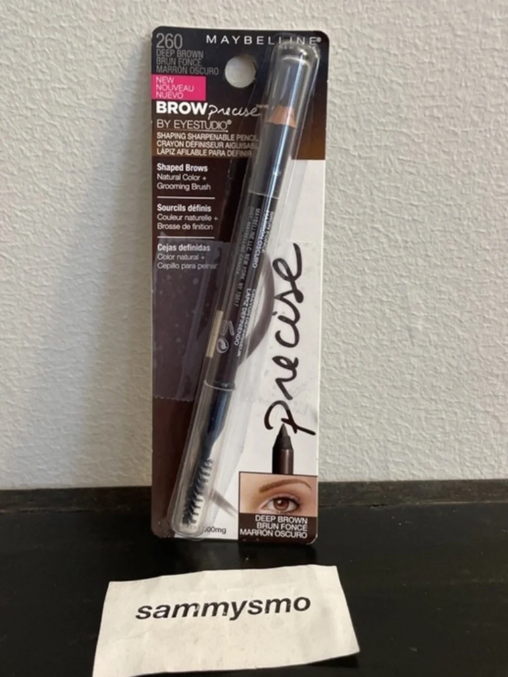 Maybelline Brow Precise Shaping Eyebrow Pencil, 260 Deep Brown 0.02 oz.